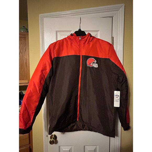 NFL Other - Cleveland Browns NFL Hooded Jacket L Red & Brown Polyester